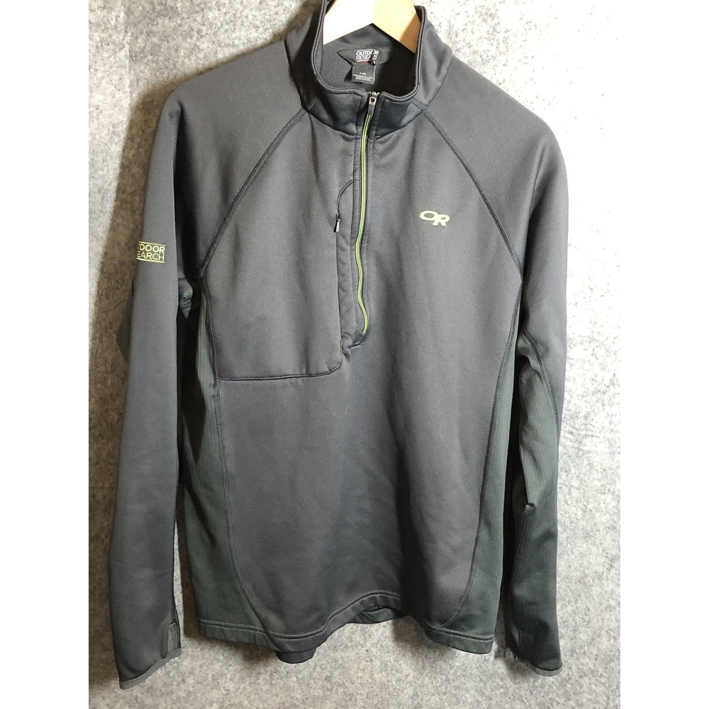Outdoor Research Shirt Mens Large Gray Deviator Fleece 1/2 Zip